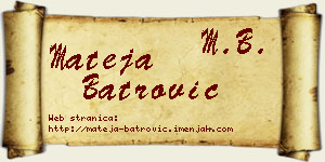Mateja Batrović vizit kartica